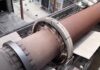 The Cement Plant Rotary Kiln in Operation