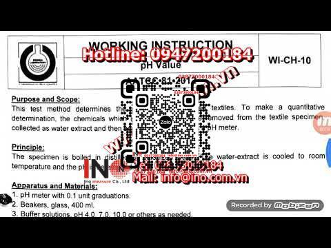 PH TextileTesting. AATCC 81:2012 | INO Việt Nam | INO Measure