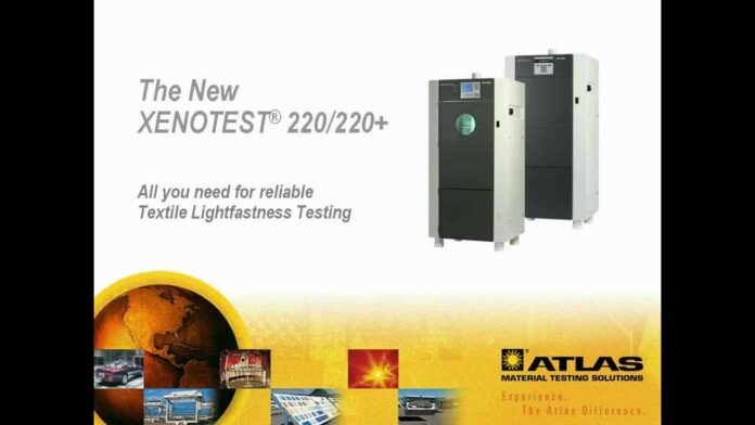 “Atlas Xenotest 220 | Thiết bị thử nghiệm độ bền màu cho ngành dệt may của Atlas Material Testing Technology”