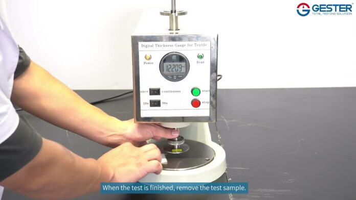 “Digital Thickness Gauge For Textile GT-C46-2B: Thiết bị đo độ dày số cho ngành công nghiệp dệt may”