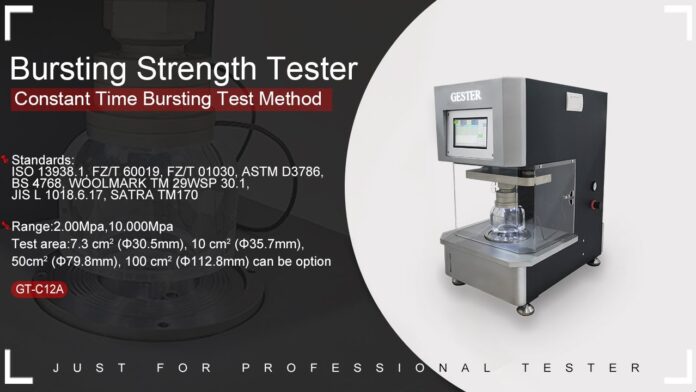 “Đánh giá sức mạnh của vải không bao giờ dễ dàng hơn với Fabric Bursting Strength Tester (CTB Test) GT-C12A”