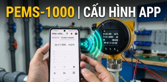 Chia sẻ tính năng kết nối Bluetooth từ điện thoại với Flowmeter PEMS-1000 Aplisens | Xem và cấu hình | Việt Nam Distributor | INO Measure