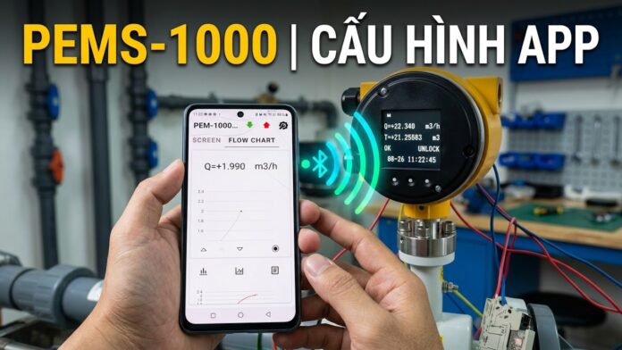 Chia sẻ tính năng kết nối Bluetooth từ điện thoại với Flowmeter PEMS-1000 Aplisens | Xem và cấu hình | Việt Nam Distributor | INO Measure